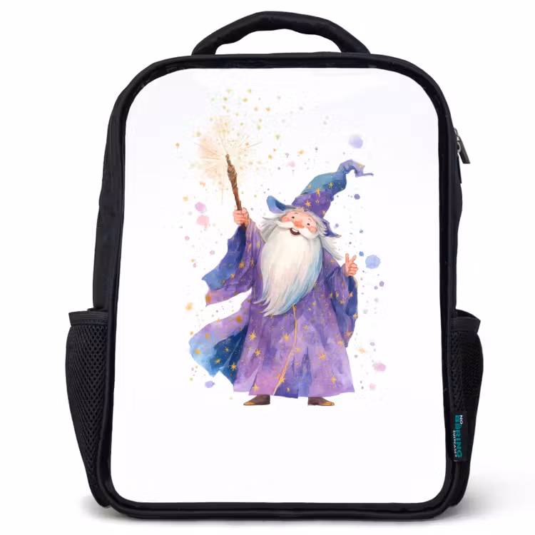 Kids backpack - Black - Wizard - Magic - Purple — 1