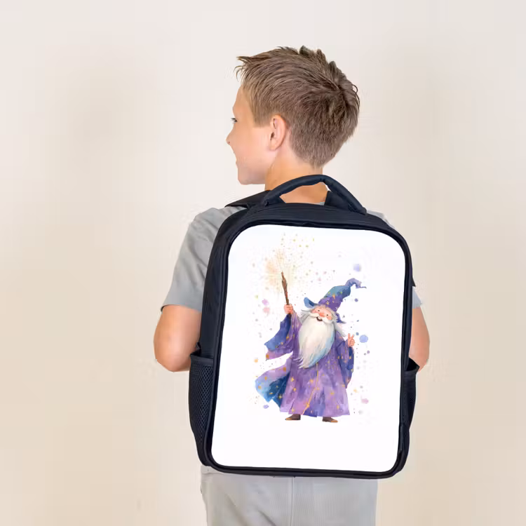 Kids backpack - Black - Wizard - Magic - Purple — 2