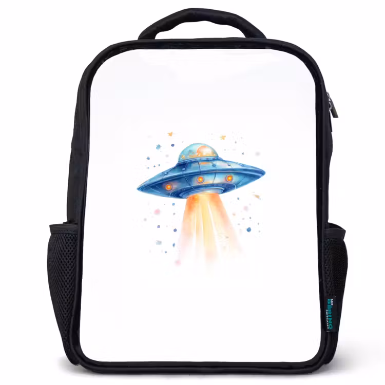 Kids backpack - Black - Space - Ufo - Stars — 1