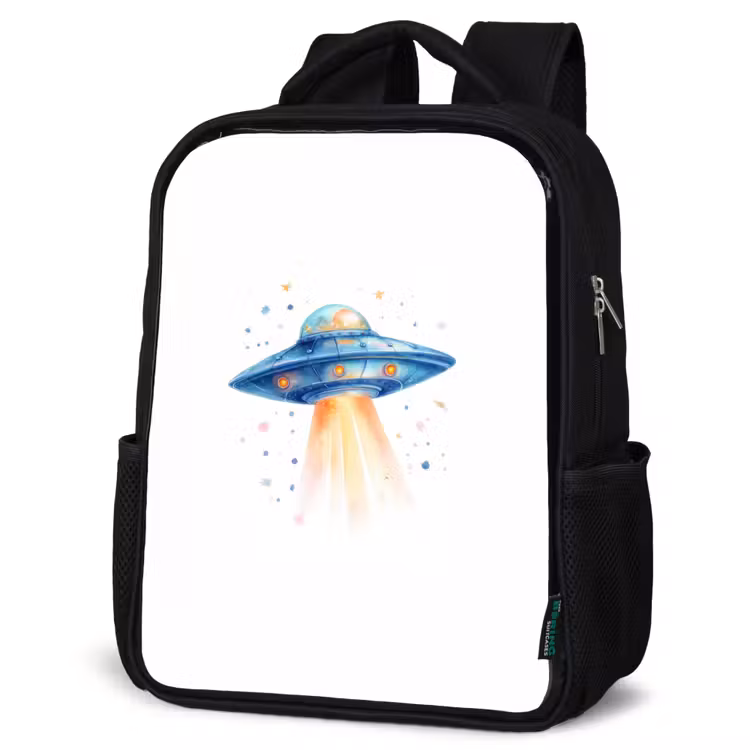 Kids backpack - Black - Space - Ufo - Stars — 4