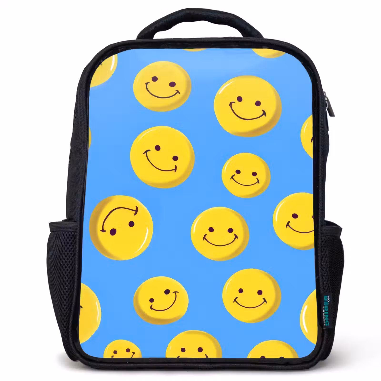 Kids backpack - Black - Smileys - Yellow - Blue — 1