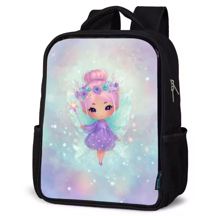 Kids backpack - Black - Fairy - Purple - Glitter — 4