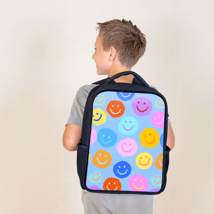 Kids backpack - Black - Smileys - Colorful - Funny — 2