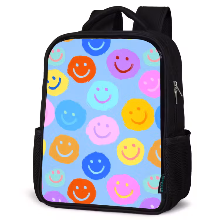 Kids backpack - Black - Smileys - Colorful - Funny — 4