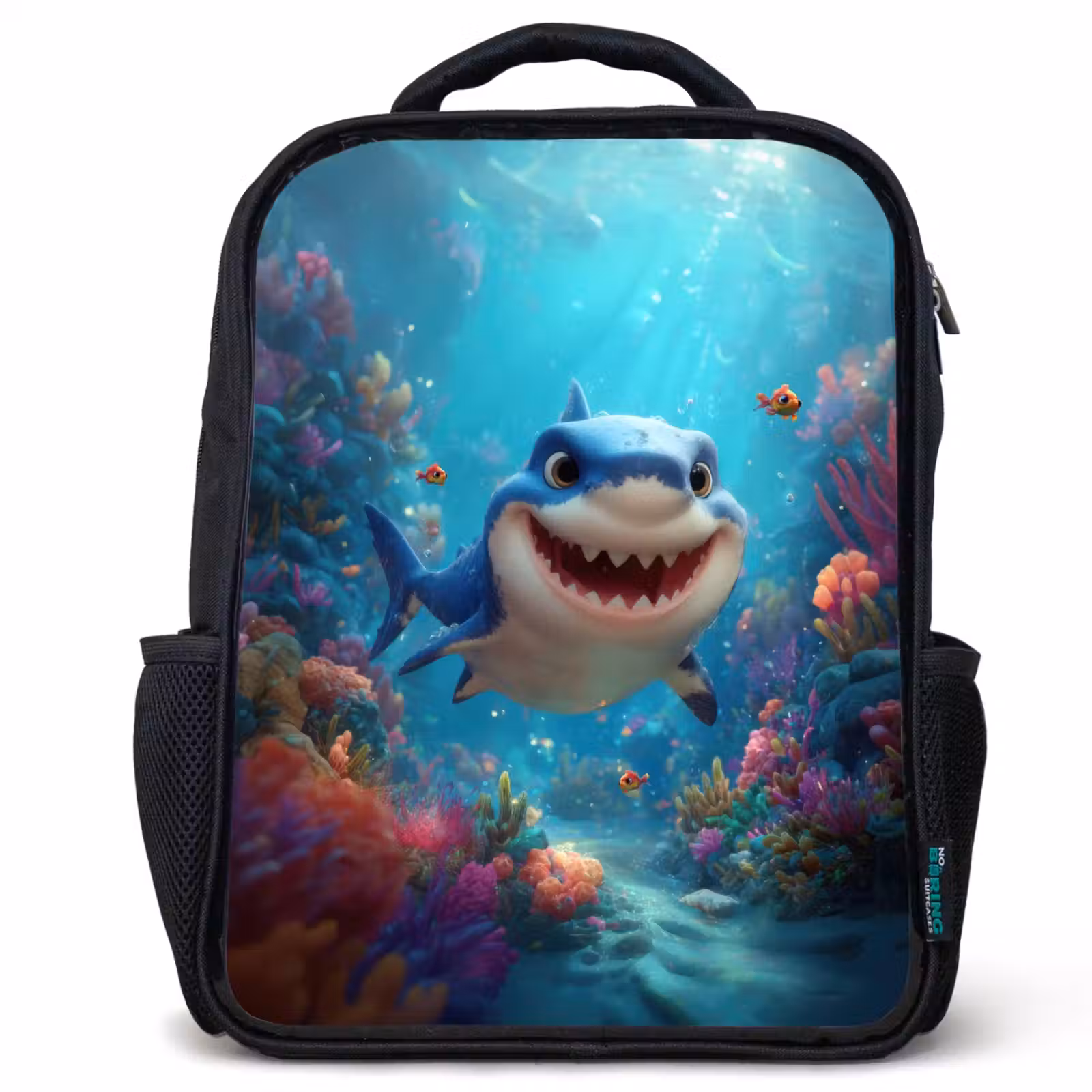 Kids backpack - Black - Shark - Underwater world - Ocean — 1