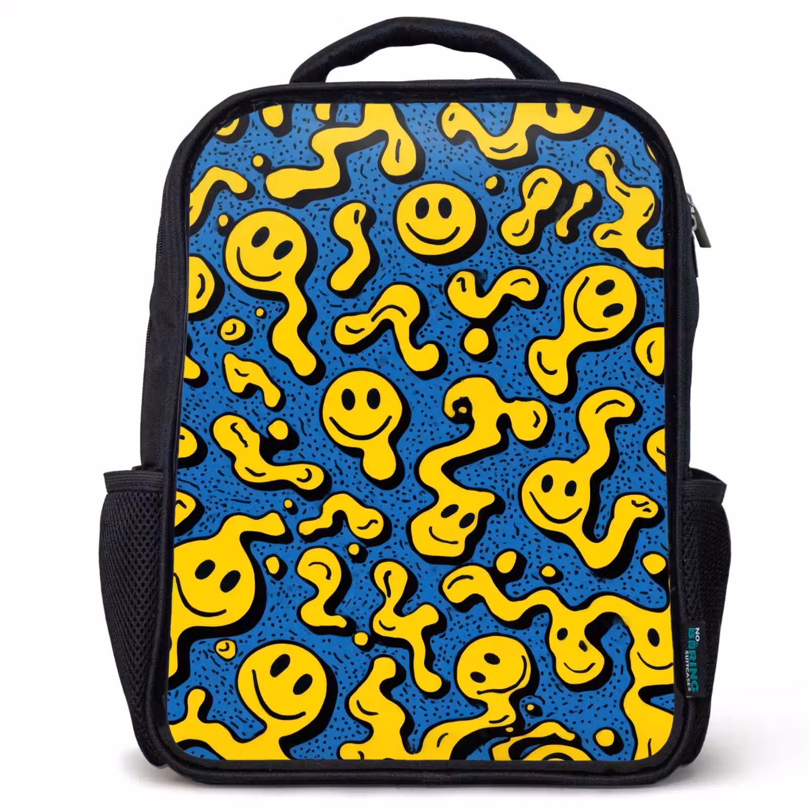 Kids backpack - Black - Smileys - Yellow - Blue — 1
