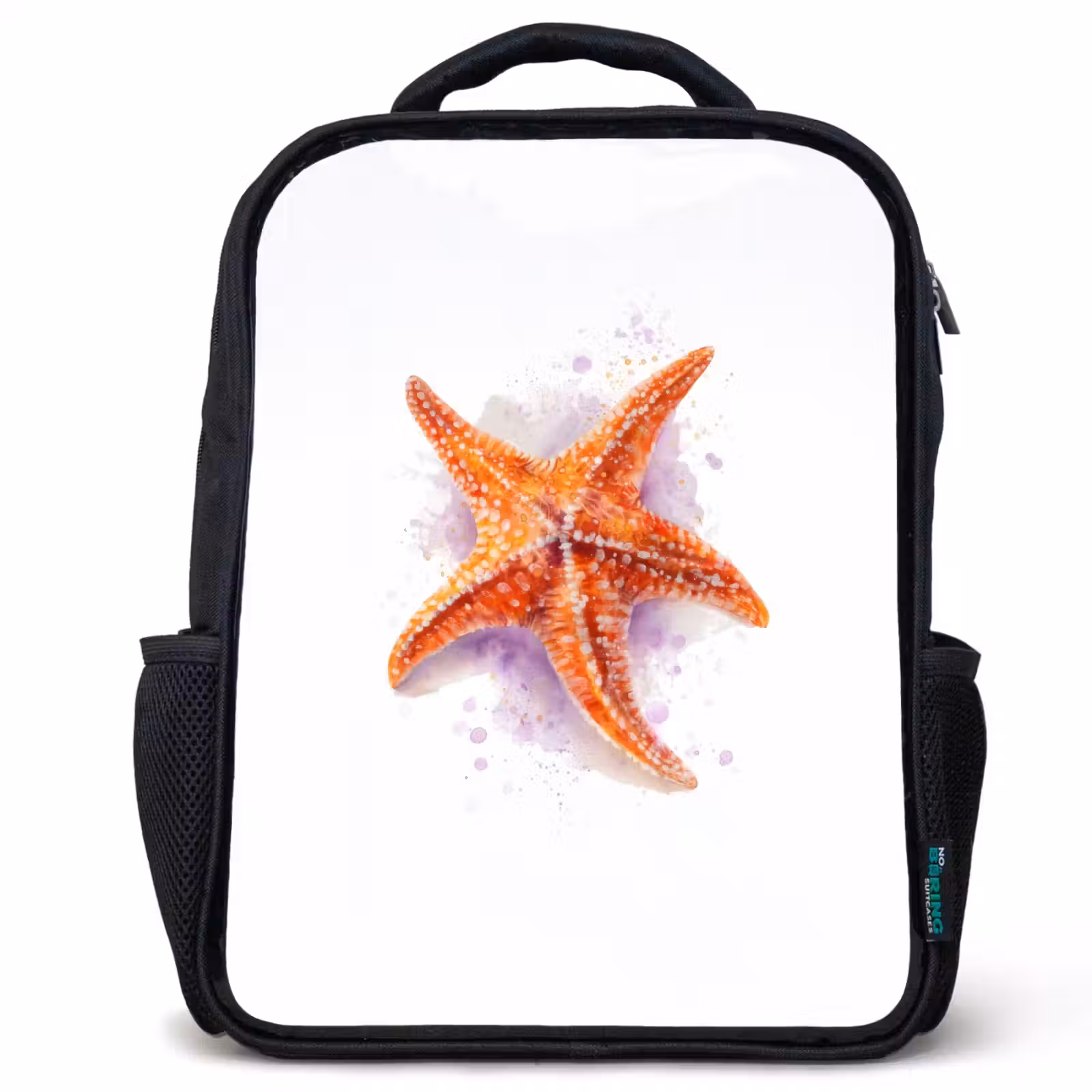 Kids backpack - Black - Starfish - Orange - Purple — 1