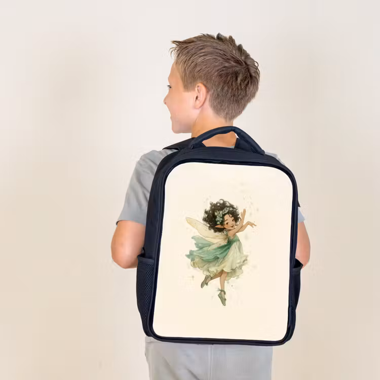Kids backpack - Black - Fairy - Green - Magic — 2