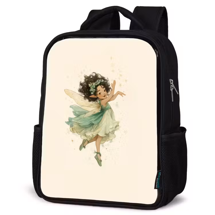 Kids backpack - Black - Fairy - Green - Magic — 4
