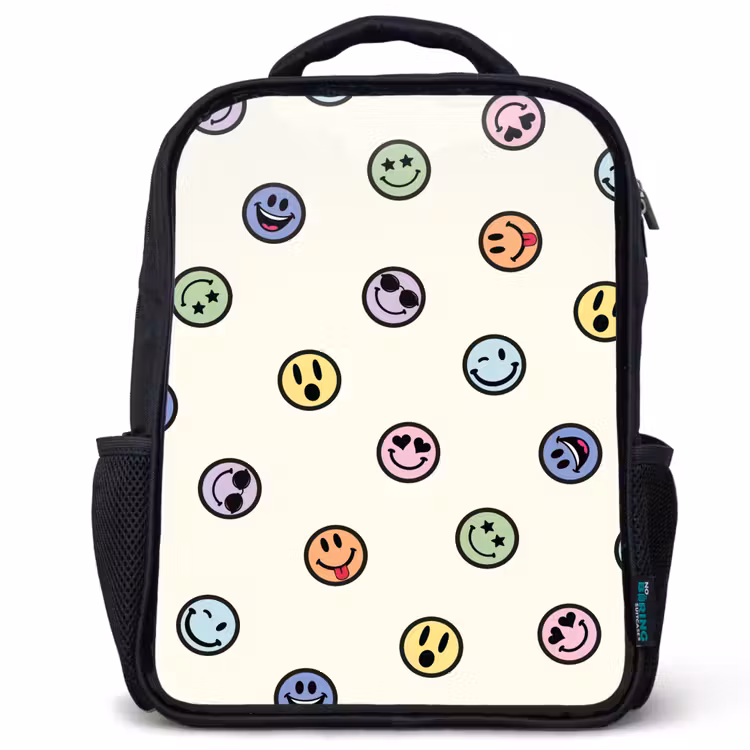 Kids backpack - Black - Smileys - Colorful - Funny — 1