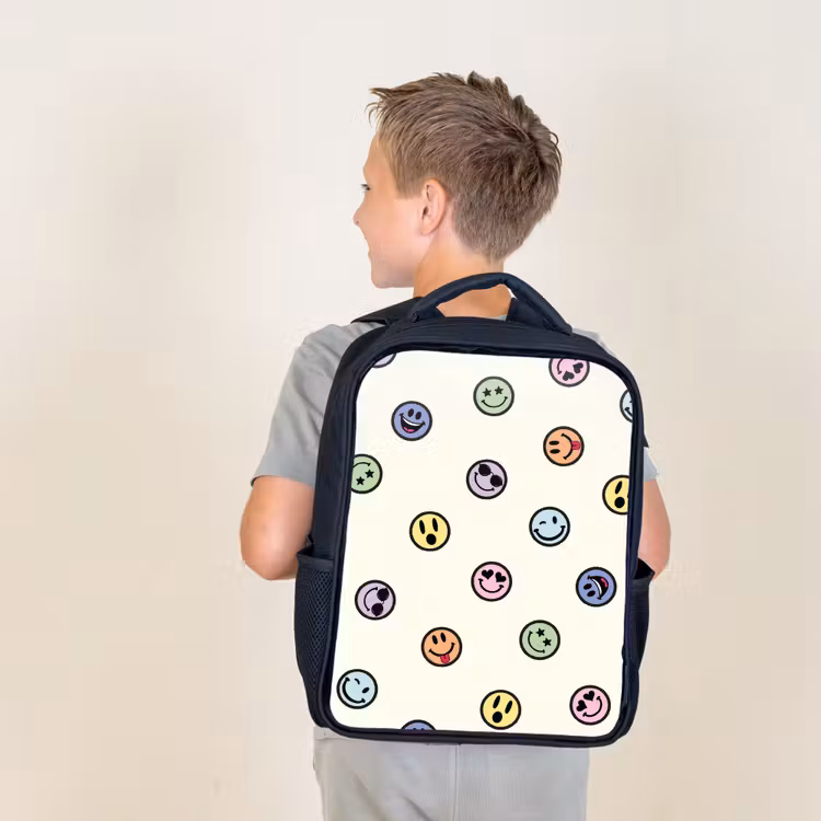 Kids backpack - Black - Smileys - Colorful - Funny — 2