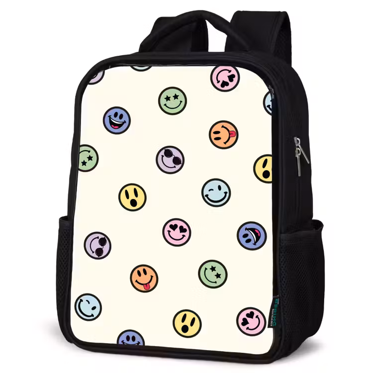 Kids backpack - Black - Smileys - Colorful - Funny — 4