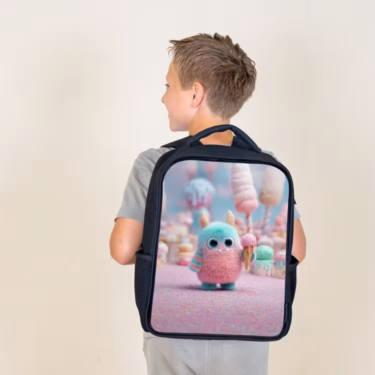 Kids backpack - Black - Monster - Pastel - Pink - Candy — 2