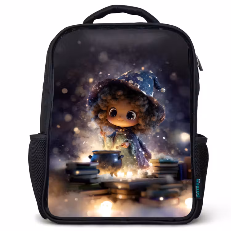 Kids backpack - Black - Girl - Magic - Stars - Purple — 1