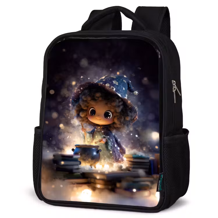Kids backpack - Black - Girl - Magic - Stars - Purple — 4