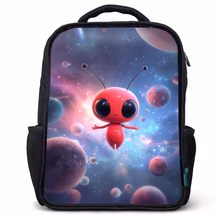 Kids backpack - Black - Extraterrestrial - Red - Planets — 1