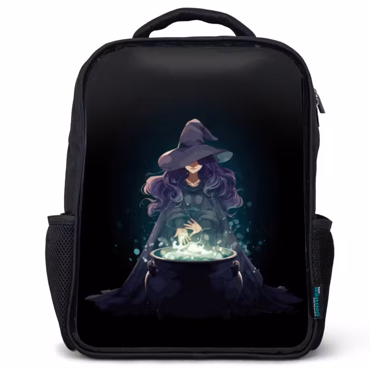 Kids backpack - Black - Witch - Magic - Witch Cauldron - Purple — 1
