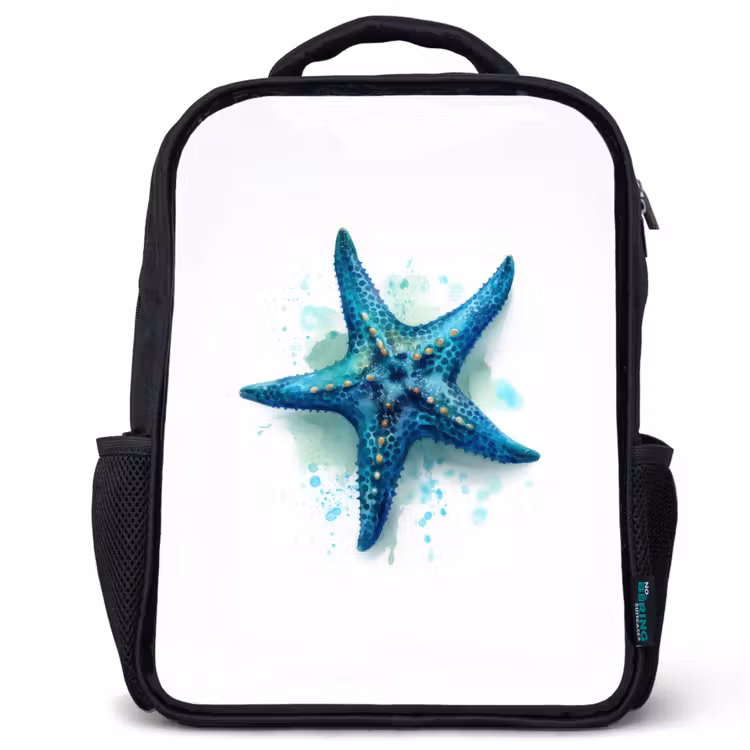 Kids backpack - Black - Starfish - Blue - Splash — 1