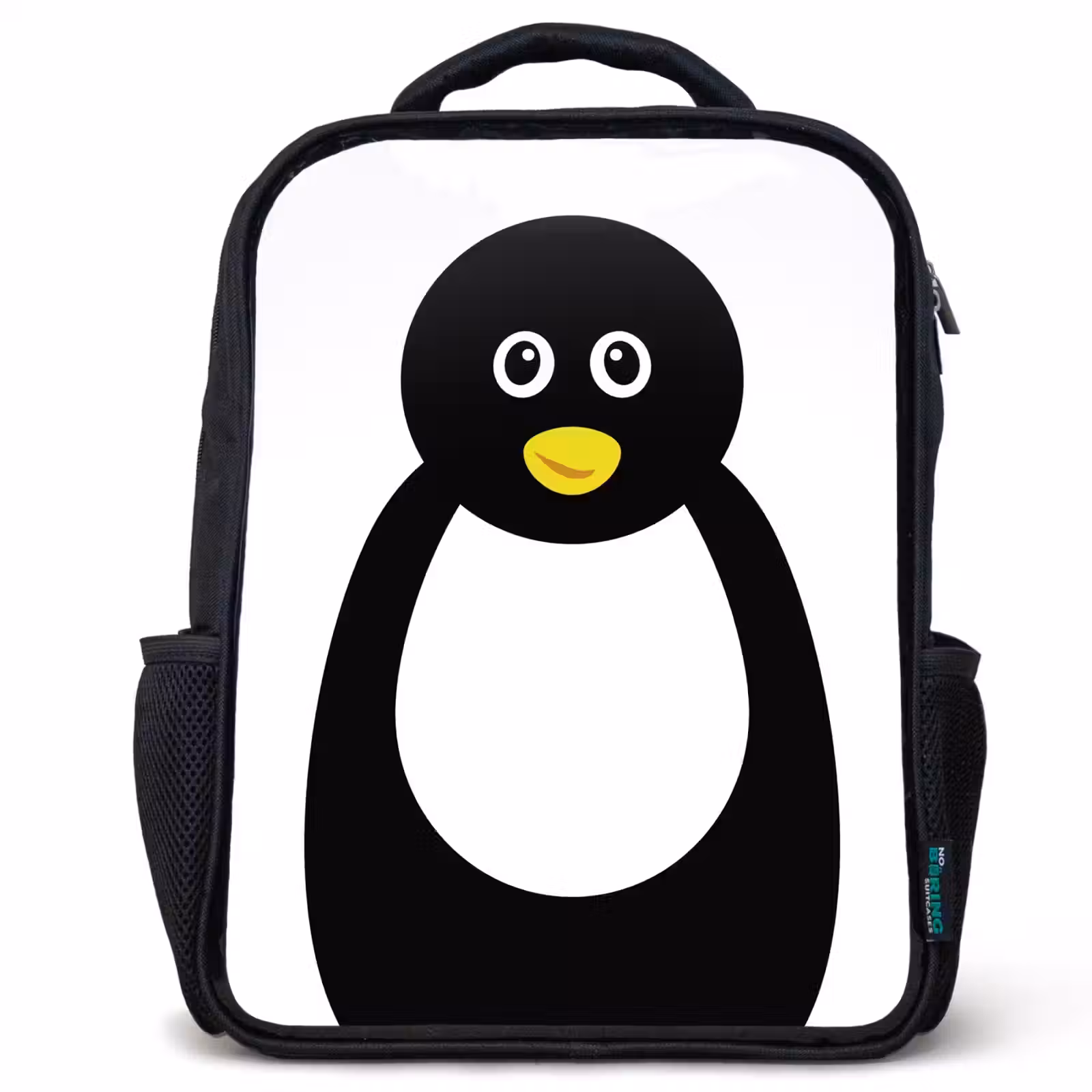 Kids backpack - Black - Animal portrait - penguin - children — 1