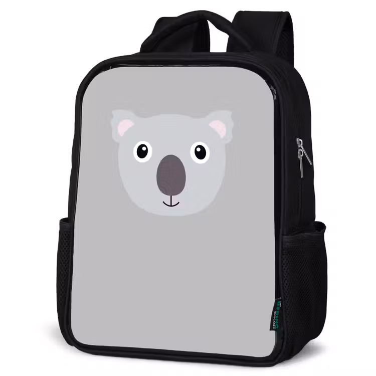 Kids backpack - Black - Animal portrait - Koala - gray — 4