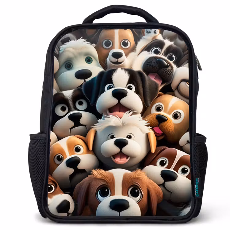 Kids backpack - Black - Barking Bunnies — 1