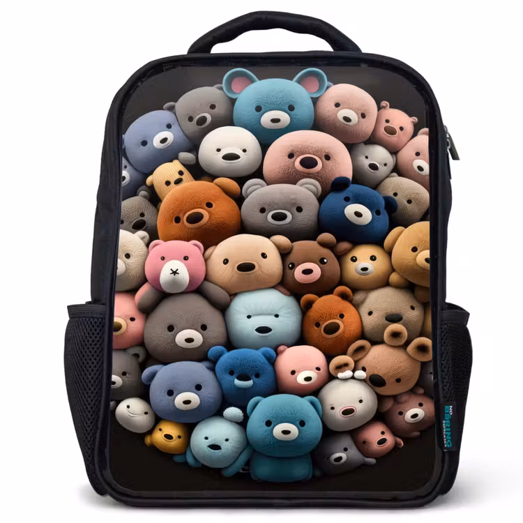 Kids backpack - Black - Bear party — 1