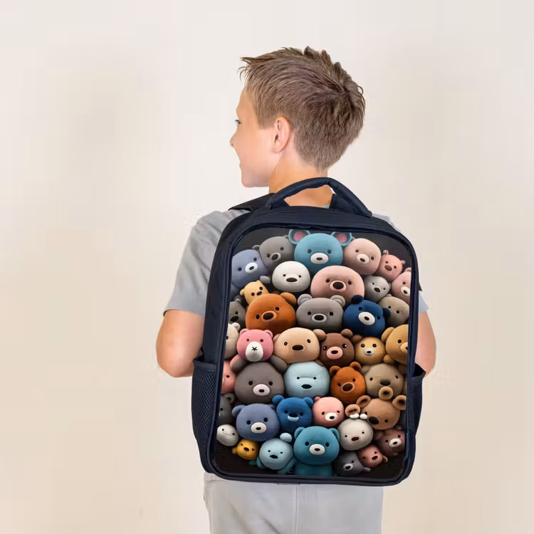 Kids backpack - Black - Bear party — 2
