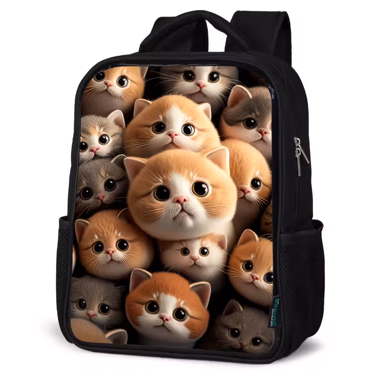 Kids backpack - Black - Cuddle Cats — 4
