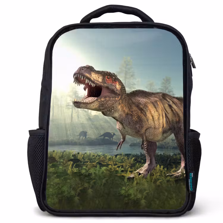 Kids backpack - Black - Dino - Grass - Drawing - Kids - Boys — 1