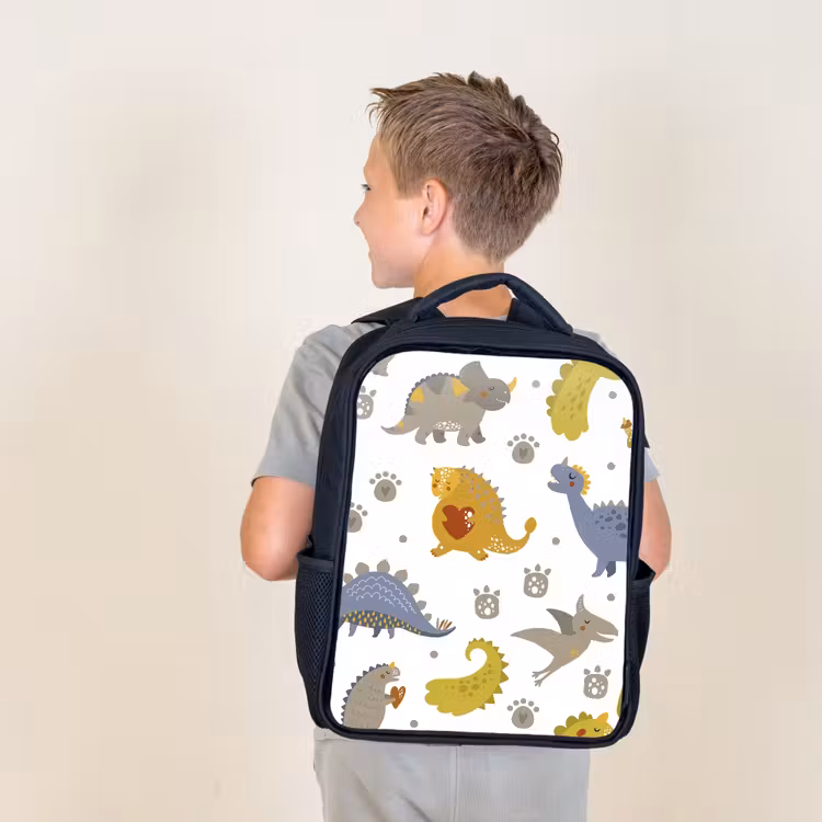 Kids backpack - Black - Dinosaur - Kids - Design - Boys - Girls — 2