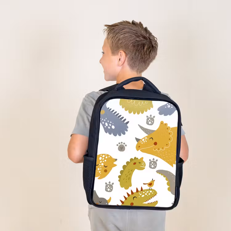 Kids backpack - Black - Dinosaur - Patterns - Boys - Dino - Kids — 2