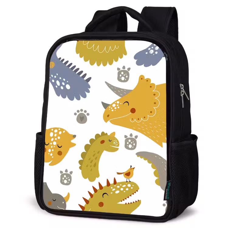 Kids backpack - Black - Dinosaur - Patterns - Boys - Dino - Kids — 4