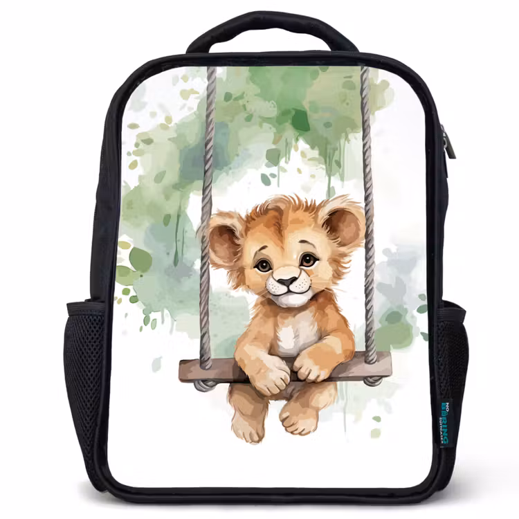 Kids backpack - Black - Lion - Animal - Children - Jungle — 1