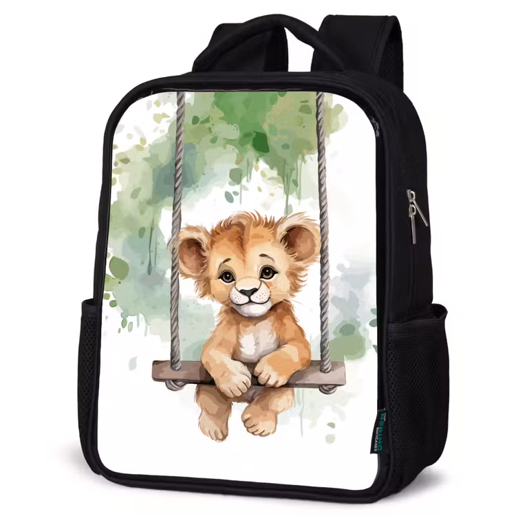 Kids backpack - Black - Lion - Animal - Children - Jungle — 4