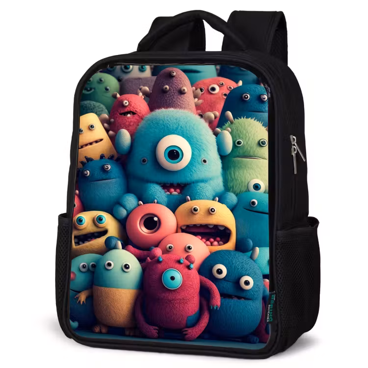 Kids backpack - Black - Monster Crowd — 4