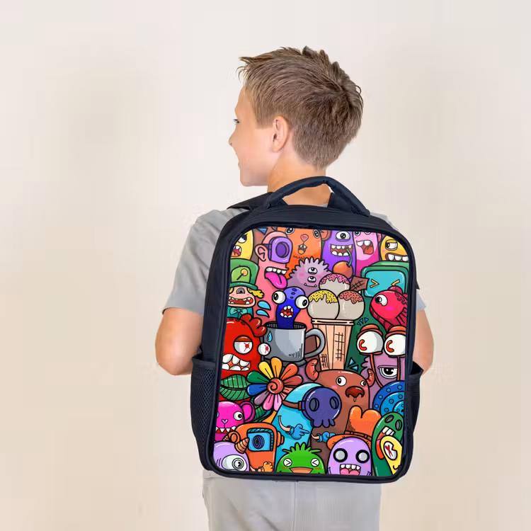 Kids backpack - Black - Monster Friends Fest — 2