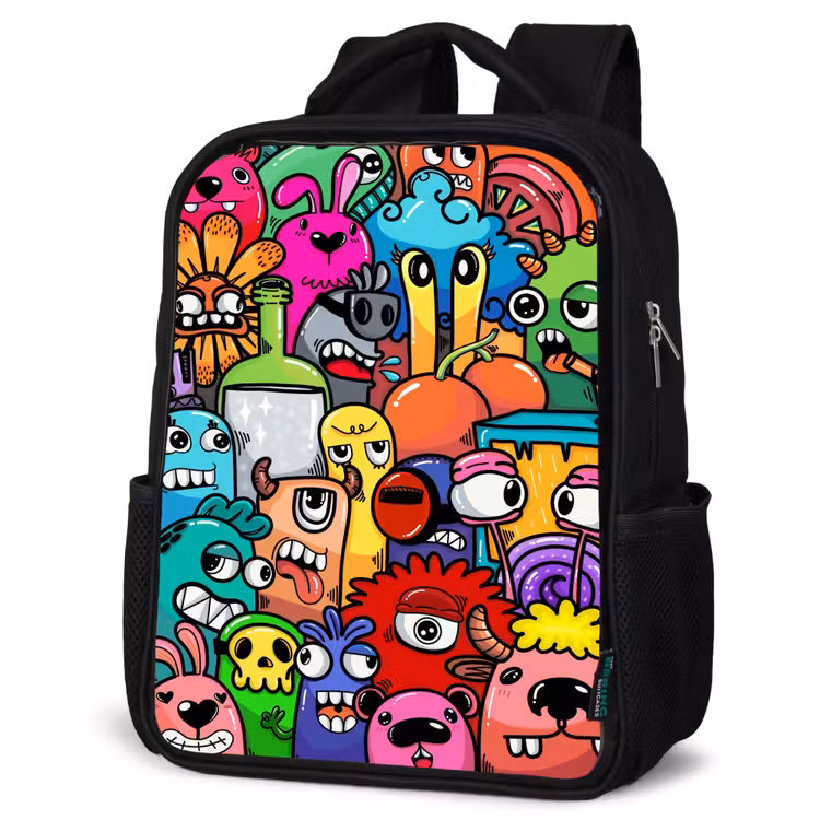 Kids backpack - Black - Monster with 1 Eye — 4