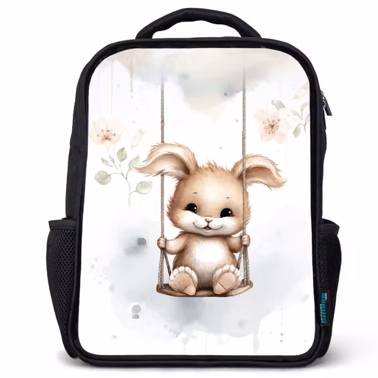 Kids backpack - Black - Rabbit - Baby animal - Children — 1