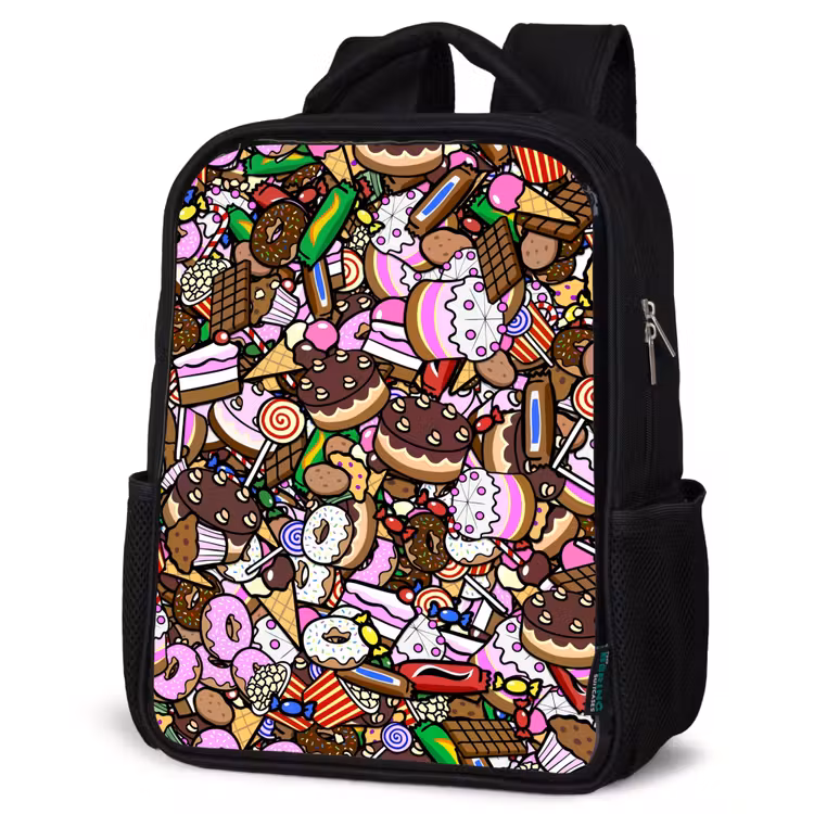 Kids backpack - Black - Sweet Candy World — 4