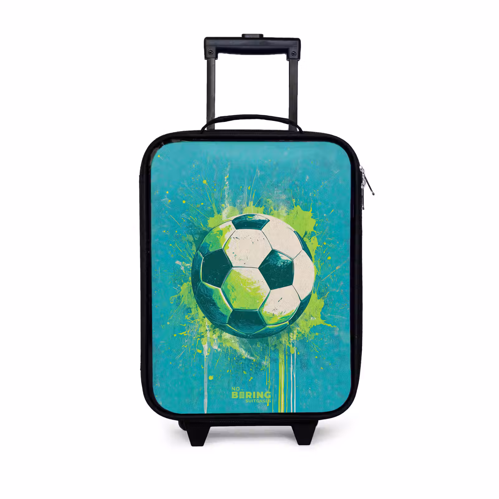 Children's suitcase - Soccer - Paint Splashes - Green - Blue — 1
