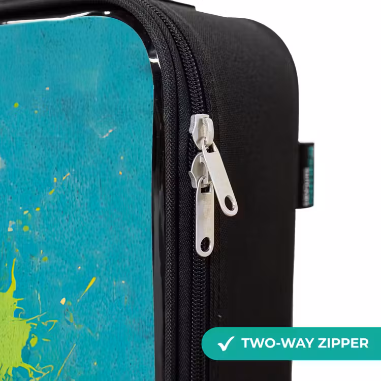 Children's suitcase - Soccer - Paint Splashes - Green - Blue — 5