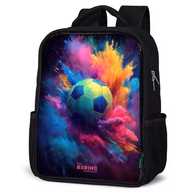 Kids backpack - Black - Neon - Ball - Colorful — 4