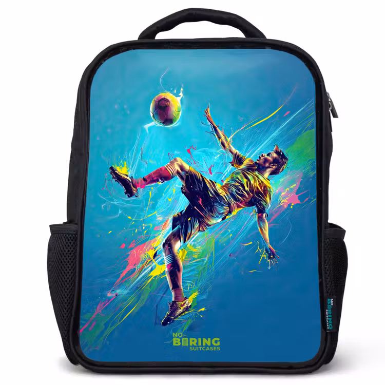 Kids backpack - Black - Neon - Football - Kick - Colorful — 1