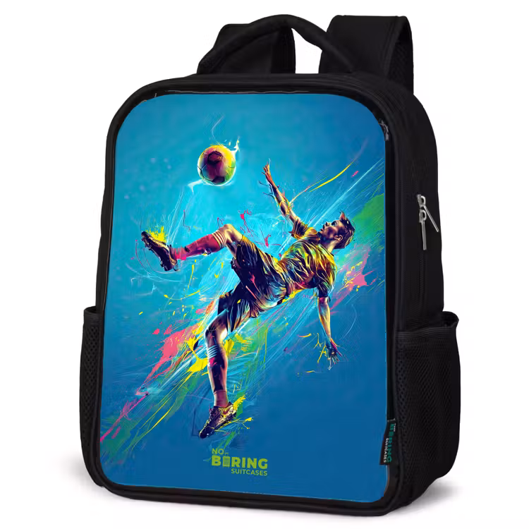 Kids backpack - Black - Neon - Football - Kick - Colorful — 4