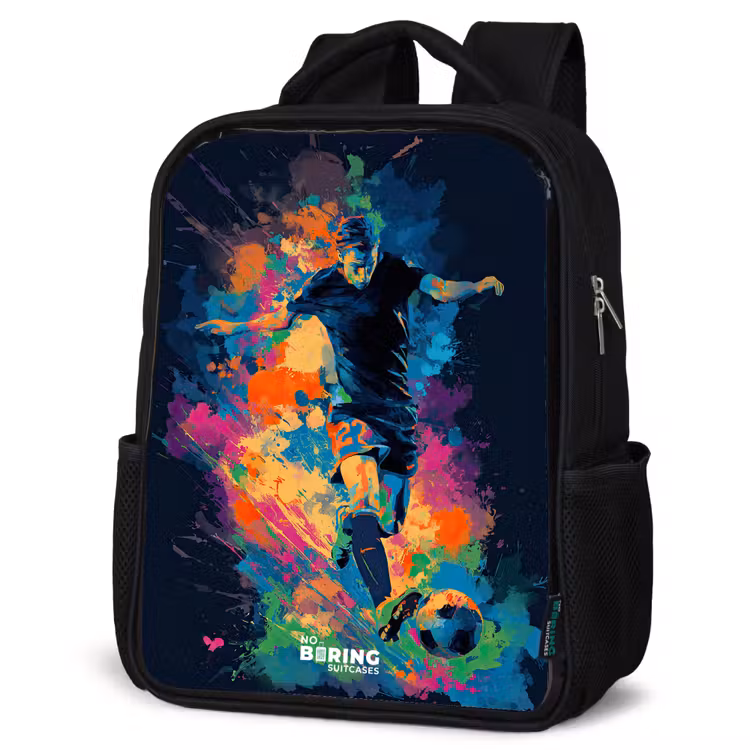 Kids backpack - Black - Neon - Footballer - Colorful — 4