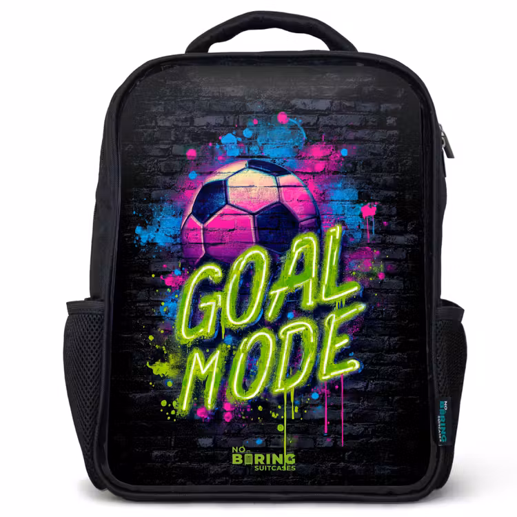 Kids backpack - Black - Neon - Graffiti - Football - Colorful — 1