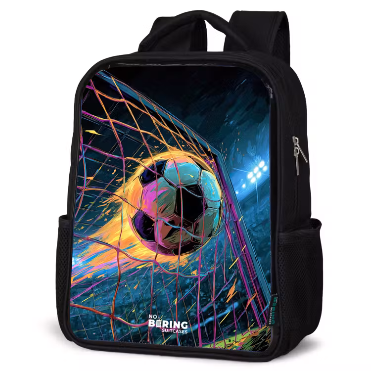 Kids backpack - Black - Neon - Net - Football - Colorful — 4