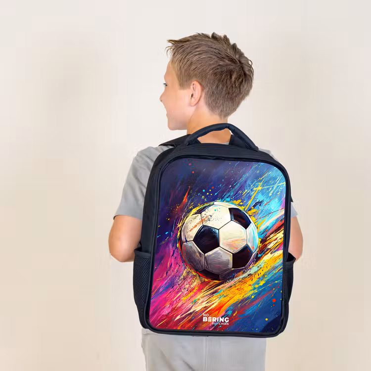 Kids backpack - Black - Neon - Soccer - Colorful — 2