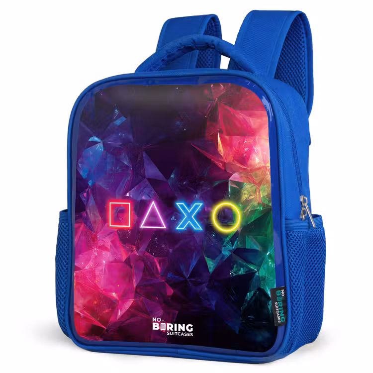 Kids backpack - Blue - Controller - Symbols - Neon — 3