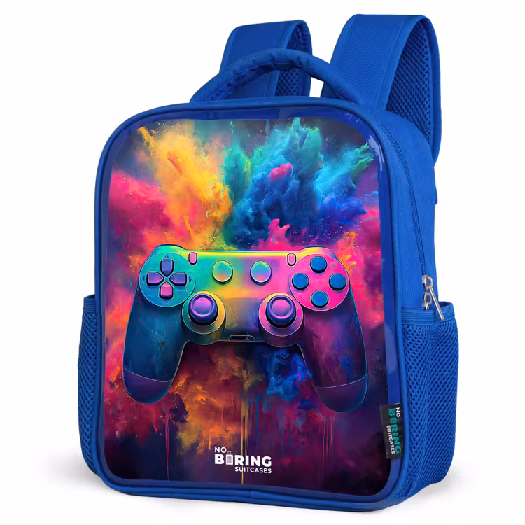 Kids backpack - Blue - Game - Controller - Colorful - Explosion — 3